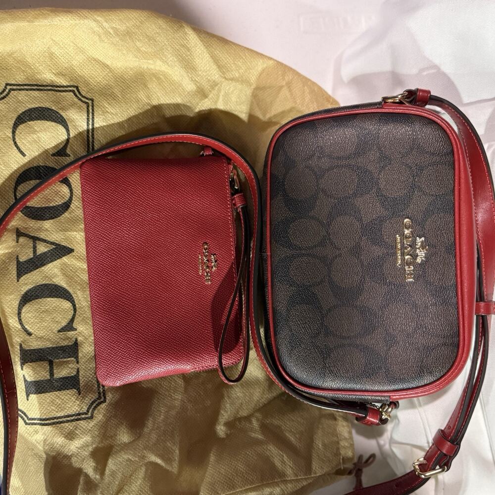 Coach Camera Bag,Wristlet/Wallet Set Crossbody Shoulder Bag With Dustbag